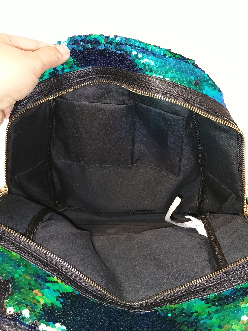 Style Lab Girl Mermaid Sequin Mini Backpack Purse Bird & Hummingbird Patc